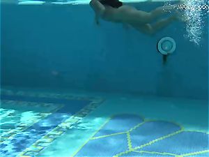 Jessica Lincoln petite tattooed Russian teenage in the pool