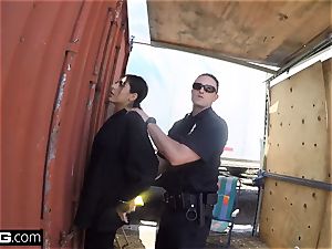 nail the Cops Latina female caught fellating a cops shaft