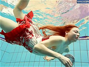 super hot polish ginger-haired swimming in the pool
